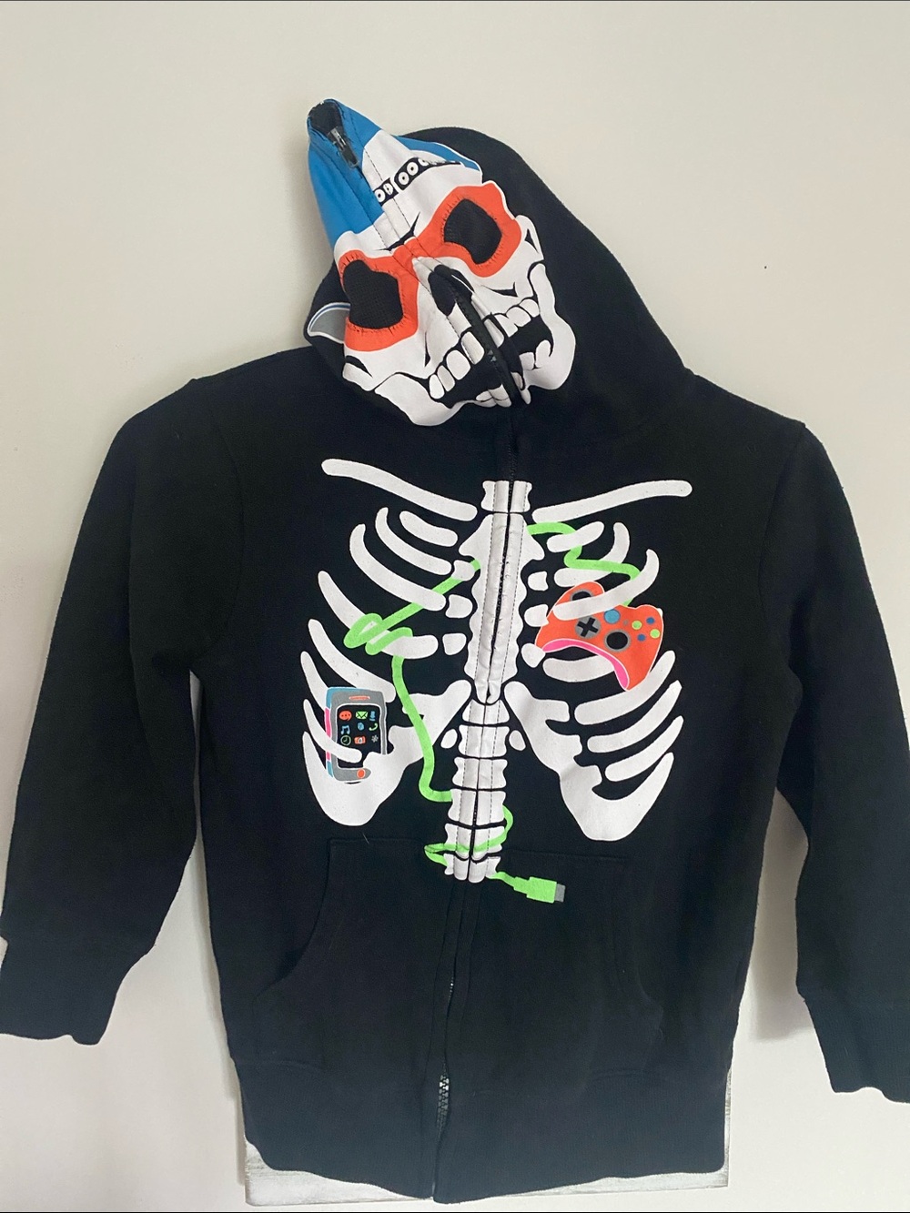 Peepin & Creepin Skeleton Hoodie with mask kids Halloween Costume 🎃